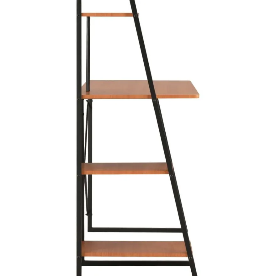 Työpöytä hyllyillä musta ja ruskea 102x50x117 cm