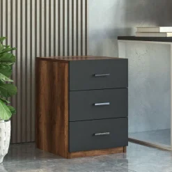 Työpöytäkokonaisuus Linento Furniture VO9, tummanruskea/harmaa