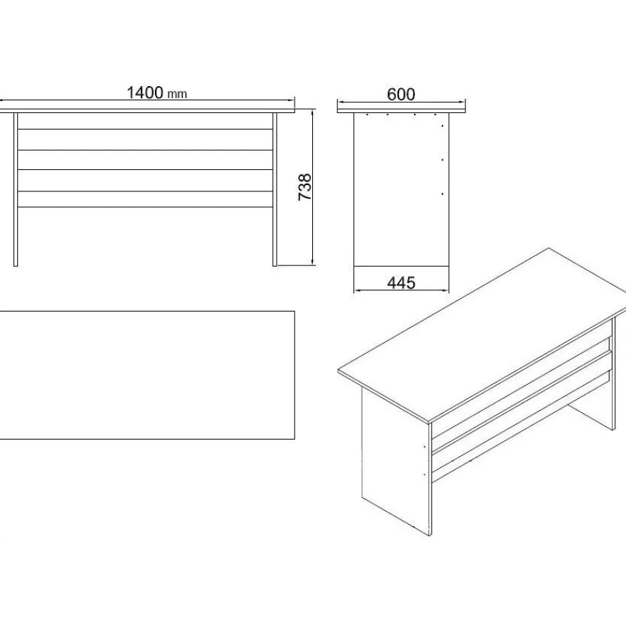 Työpöytäkokonaisuus Linento Furniture VO10, tummanruskea/harmaa