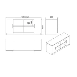Työpöytäkokonaisuus Linento Furniture VO16, valkoinen