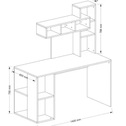 Työpöytä Linento Furniture Coral, valkoinen
