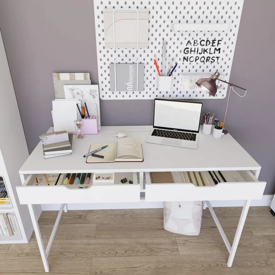 Työpöytä Linento Furniture Duru, valkoinen