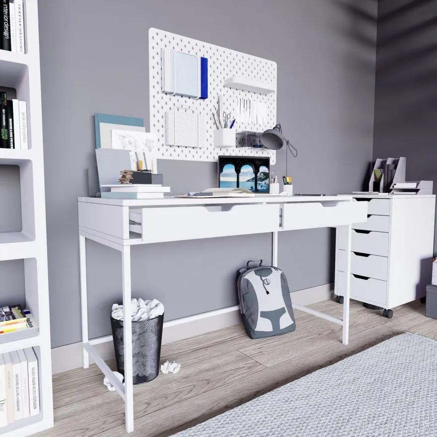 Työpöytä Linento Furniture Duru, valkoinen