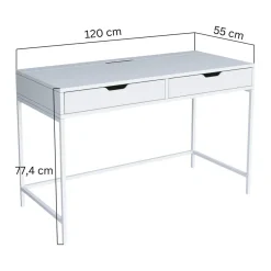 Työpöytä Linento Furniture Duru, valkoinen