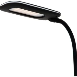 Työpöytävalaisin Lucide Penny 34cm, langaton latausasema, kynäteline, musta
