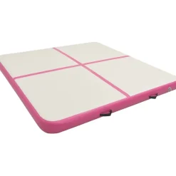 Täytettävä voimistelumatto pumpulla 200x200x10 cm PVC pinkki