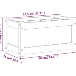 Ulkokukkalaatikko 60x31x31 cm, mänty