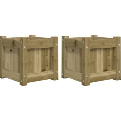Ulkokukkalaatikot 31 x 31 x 31 cm, kyllästettyä mäntyä, 2 kpl