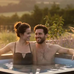 Ulkoporeallas Wave Spa Garda, 6 hlöä, 90 suutinta, WiFi, neliö, koottava, valkoinen