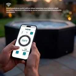 Ulkoporeallas Wave Spa Garda, 6 hlöä, 90 suutinta, WiFi, neliö, koottava, valkoinen
