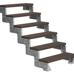 Ulkoportaat Dolle Gardentop Trimax, kahdella Nordic-kaiteella, tummanruskea, eri kokoja