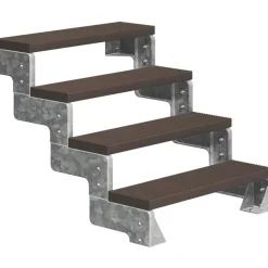 Ulkoportaat Dolle Gardentop Trimax, kahdella Nordic-kaiteella, tummanruskea, eri kokoja