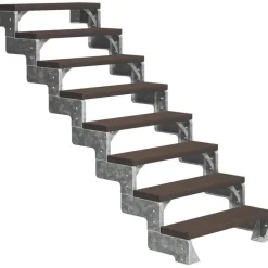 Ulkoportaat Dolle Gardentop Trimax, kahdella Nordic-kaiteella, tummanruskea, eri kokoja