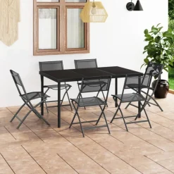 Ulkoruokailuryhmä 150cm, teräs, eri pakkauskokoja