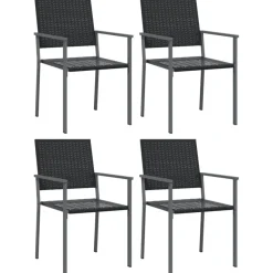 Ulkoruokailuryhmä, teräs ja polyrottinki, eri kokovaihtoehtoja