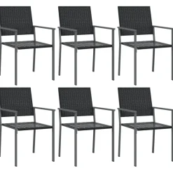Ulkoruokailuryhmä, teräs ja polyrottinki, eri kokovaihtoehtoja