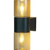 Ulkoseinävalaisin Aneta Lighting Lysekil, ylös/alas, musta/amber