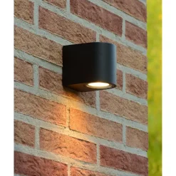 Ulkoseinävalaisin Lucide Zora LED pyöreä, GU10, 1x5W, IP44, musta