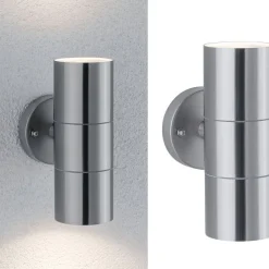Ulkoseinävalaisin Paulmann Flame, IP44, 6cm, rst