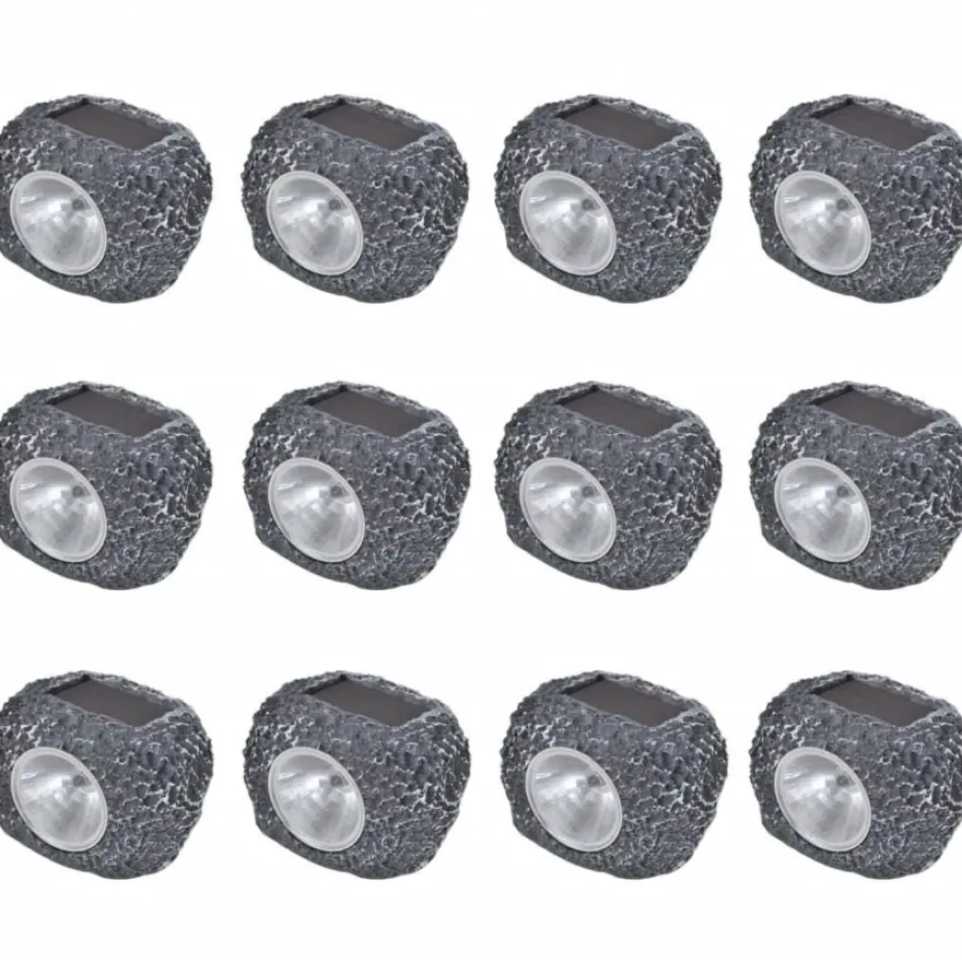 Ulkotilan aurinkoenergia led spottivalo kiven muotoinen 12kpl