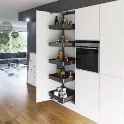 Ulosvedettävä hyllykkö Beslag Design Planero, 400x1900-2140mm, harmaa