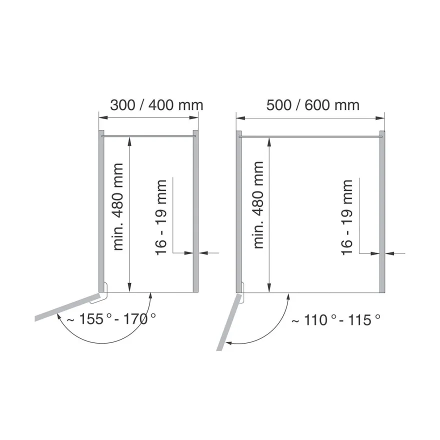 Ulosvedettävä hyllykkö Beslag Design Planero, 400x1900-2140mm, harmaa