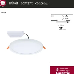 Upotettava LED-paneeli Paulmann VariFit Areo, IP44, Ø17.5cm, 13W, eri vaihtoehtoja