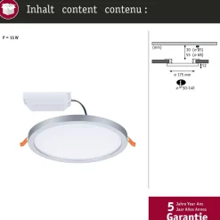 Upotettava LED-paneeli Paulmann VariFit Areo, IP44, Ø17.5cm, 13W, eri vaihtoehtoja
