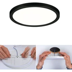 Upotettava LED-paneeli Paulmann VariFit Areo, IP44, Ø175mm, 13W, 4000K, musta