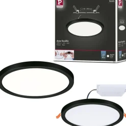 Upotettava LED-paneeli Paulmann VariFit Areo, IP44, Ø175mm, 13W, 4000K, musta
