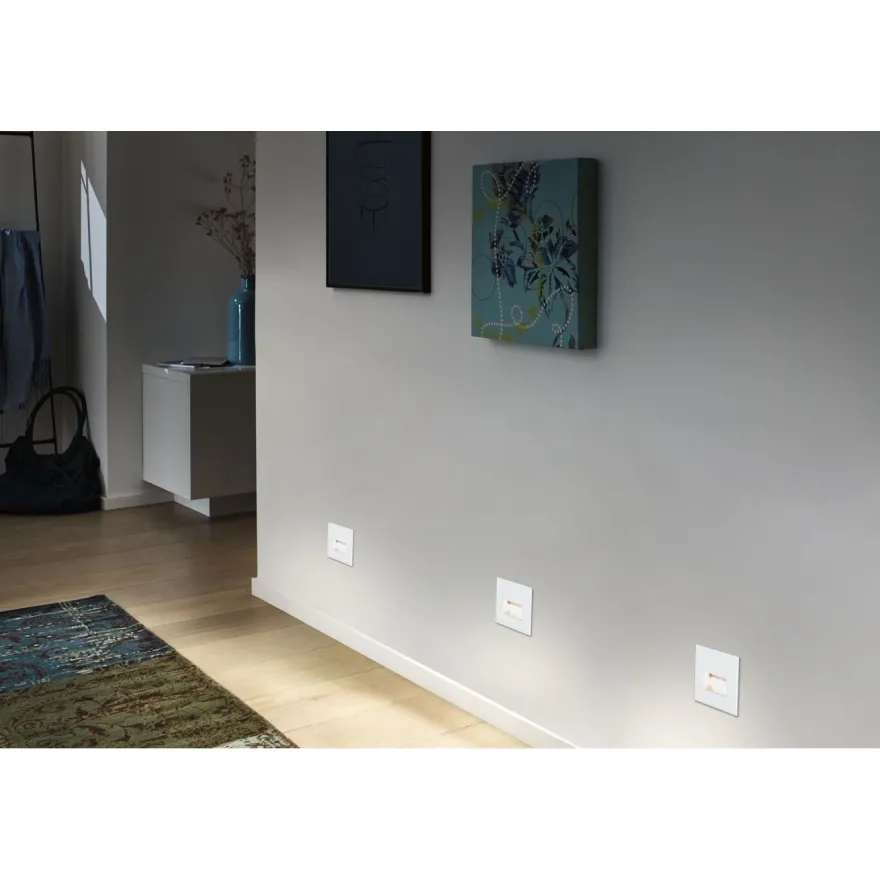 Upotettava LED-seinävalaisin Paulmann Edge Quadro, 80x80mm, 1.2W, 50lm, 2700K, eri värejä