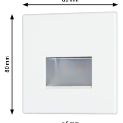 Upotettava LED-seinävalaisin Paulmann Edge Quadro, 80x80mm, 1.2W, 50lm, 2700K, eri värejä