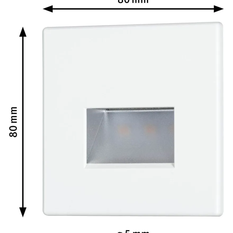 Upotettava LED-seinävalaisin Paulmann Edge Quadro, 80x80mm, 1.2W, 50lm, 2700K, eri värejä