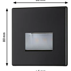 Upotettava LED-seinävalaisin Paulmann Edge Quadro, 80x80mm, 1.2W, 50lm, 2700K, eri värejä