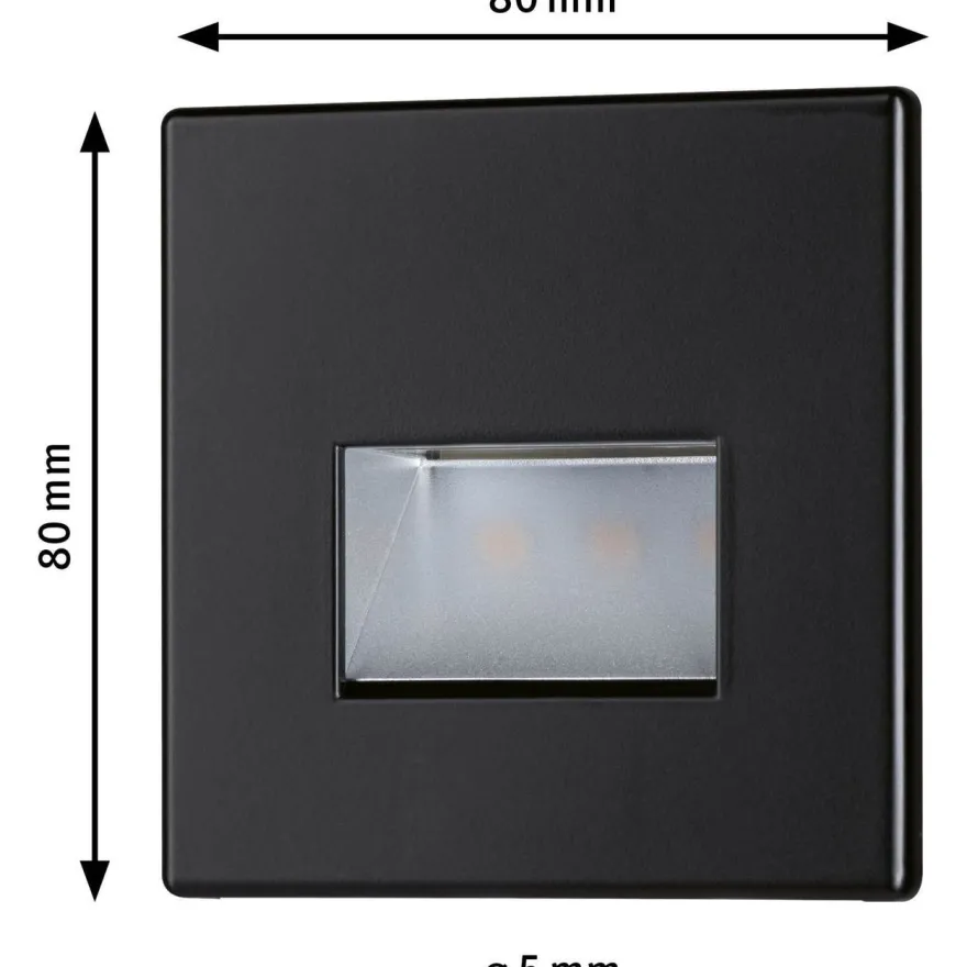 Upotettava LED-seinävalaisin Paulmann Edge Quadro, 80x80mm, 1.2W, 50lm, 2700K, eri värejä