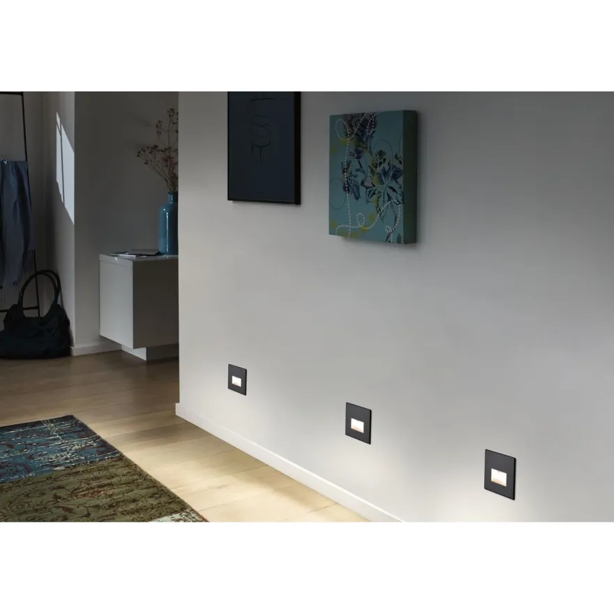 Upotettava LED-seinävalaisin Paulmann Edge Quadro, 80x80mm, 1.2W, 50lm, 2700K, eri värejä
