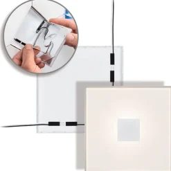 Upotettava LED-seinävalaisin Paulmann LumiTiles, IP44, 10x10cm, 2700K, himmennettävä, valkoinen