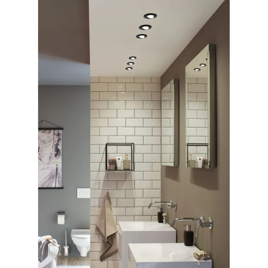 Upotettava LED-valaisin Paulmann Calla, 10kpl, IP65, Ø90mm, 6W, 500lm, 4000K, mattamusta