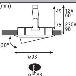 Upotettava valaisin Paulmann Nova Plus, IP65, Ø93mm, GU5.3/GU10, max.35W, 230/12V, himmennettävä, eri värejä