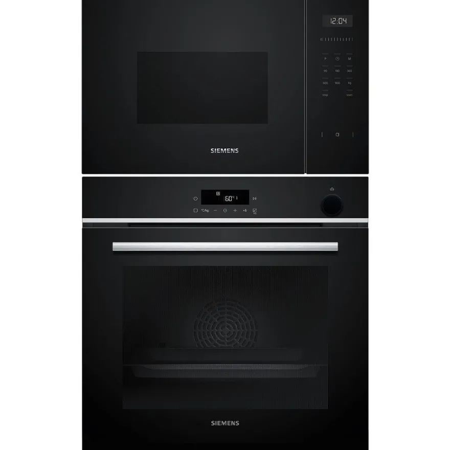 Uuni ja mikroaaltouuni Siemens HR532GBS3-BF555LMB1, musta