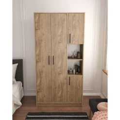 Vaatekaappi Linento Furniture Cupra, 90x177cm, ruskea