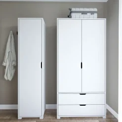 Vaatekaappi Linento Furniture Duru, 130x183cm, valkoinen