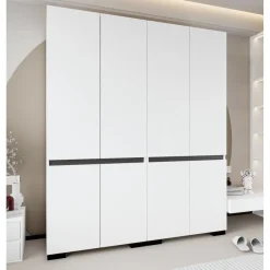 Vaatekaappi Linento Furniture Floransa 180, 180x210cm, valkoinen/antrasiitti