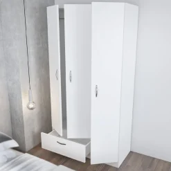 Vaatekaappi Linento Furniture Gabi, 90cm, valkoinen