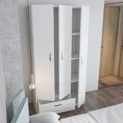 Vaatekaappi Linento Furniture Gabi, 90cm, valkoinen