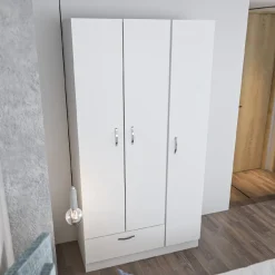 Vaatekaappi Linento Furniture Gabi, 90cm, valkoinen