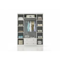 Vaatekaappi Linento Furniture Inci 1804, valkoinen