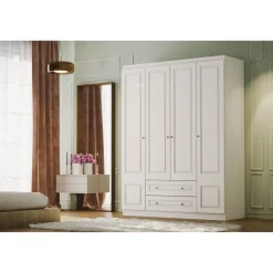Vaatekaappi Linento Furniture Inci 1804, valkoinen