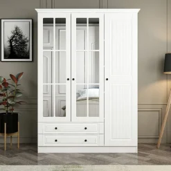 Vaatekaappi Linento Furniture Kale 135cm valkoinen