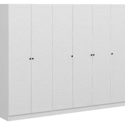 Vaatekaappi Linento Furniture Kale Mebran 8393 190x270cm valkoinen